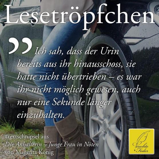 Die Anhalterin: Ich sah, dass der Urin bereits aus ihr hinausschoss.