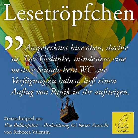 Die Ballonfahrt: Mindestens eine weitere Stunde kein WC zur Verfügung zu haben, ließ Panik in ihr aufsteigen.