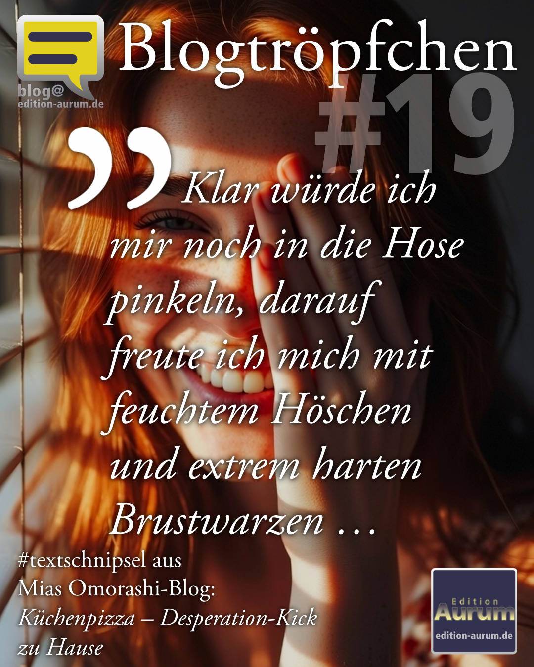 Klar würde ich mir noch in die Hose pinkeln, darauf freute ich mich mit feuchtem Höschen und extrem harten Brustwarzen …