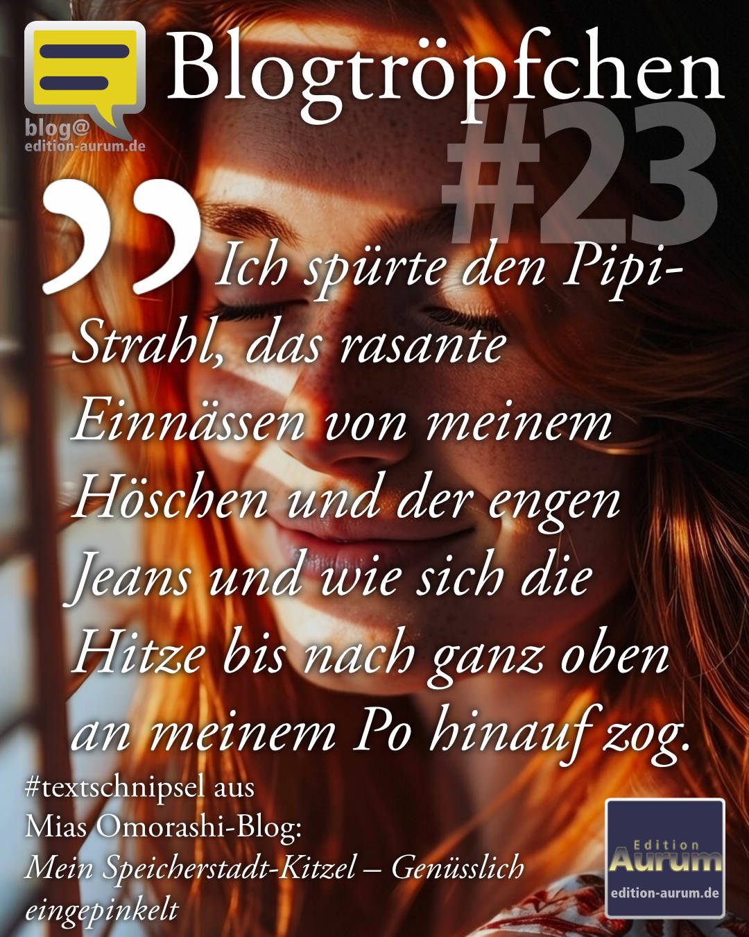 Ich spürte den Pipi-Strahl, das rasante Einnässen von meinem Höschen und der engen Jeans und wie sich die Hitze bis nach ganz oben an meinem Po hinauf zog.