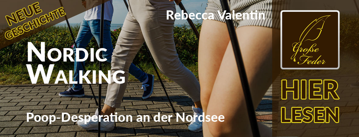 Symbolbild zu „Nordic Walking“: Frau versucht beim Laufsport einzuhalten.