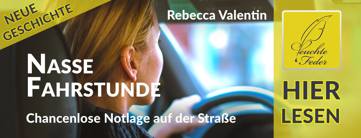 Symbolbild zu „Nasse Fahrstunde – Chancenlose Notlage auf der Straße“: Fahrschülerin sitzt dringend pinkeln müssend im Auto.