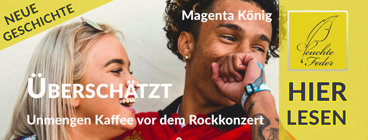 Symbolbild zu „Überschätzt“: Junger Mann und junge Frau freuen sich auf ein Rockkonzert